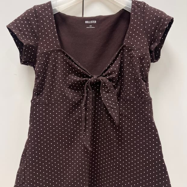 홀리스터 베이비돌 탑 브라운 땡땡이