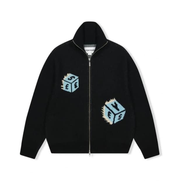 예스아이씨 주사위 니트 집업