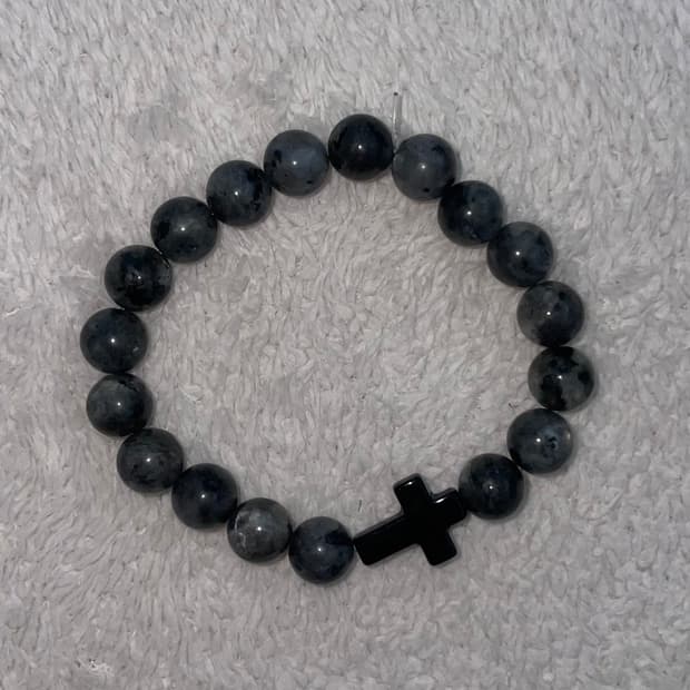 Hand made- gemstone cross bracelet