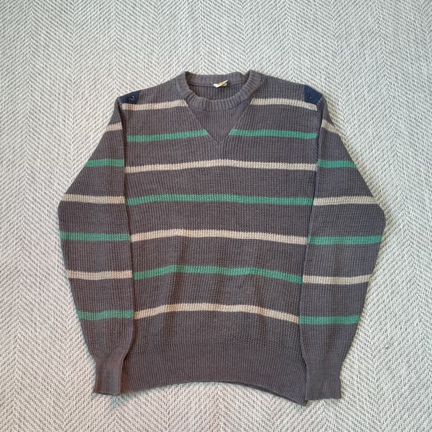 Next u 밀리터리 스트라이프 코튼니트 