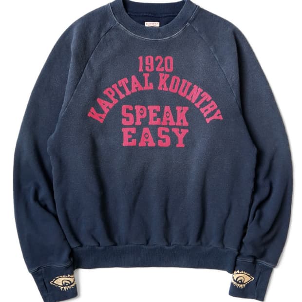 캐피탈 래글런 크루넥 스웨트셔츠 스피크이지 컬리지 
