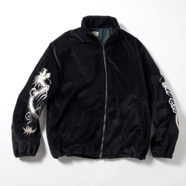 골드 벨벳 트렉 자켓 블랙 L