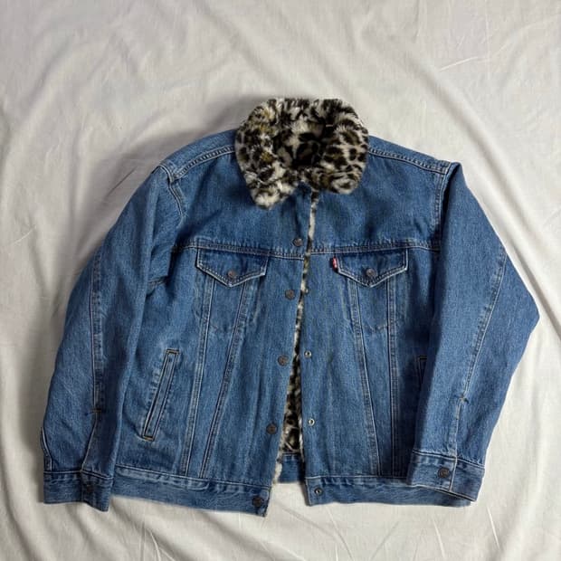 Levis 리바이스 리버시블 레오파드 청자켓 m