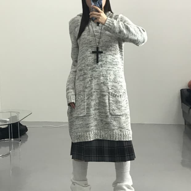 Uniqlo Knit Hoodie Midi Onepiece