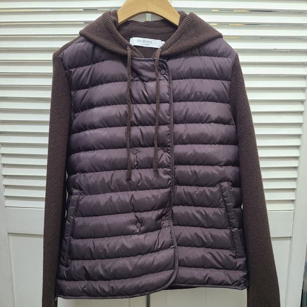 SO WOOL 쏘울 니트 후드 패딩 점퍼