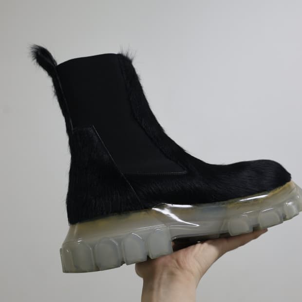 Rick owens) Beatle Bozo 송아지 Hair 첼시 부츠