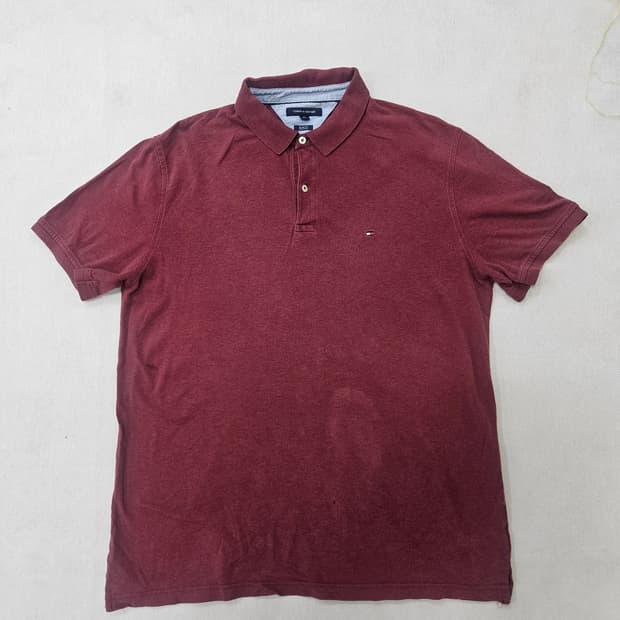XXL 타미힐피거 버건디 카라 반팔티 0316Y