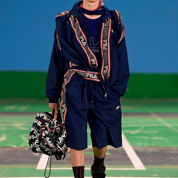 [M~XL] 와이프로젝트 X 휠라 컷오프 스웻셔츠 맨투맨 네이비