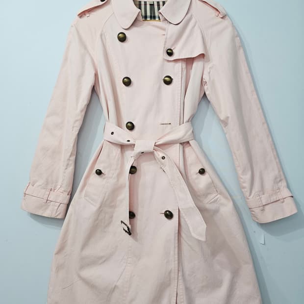 정품 버버리 핑크 트렌치 코트 55