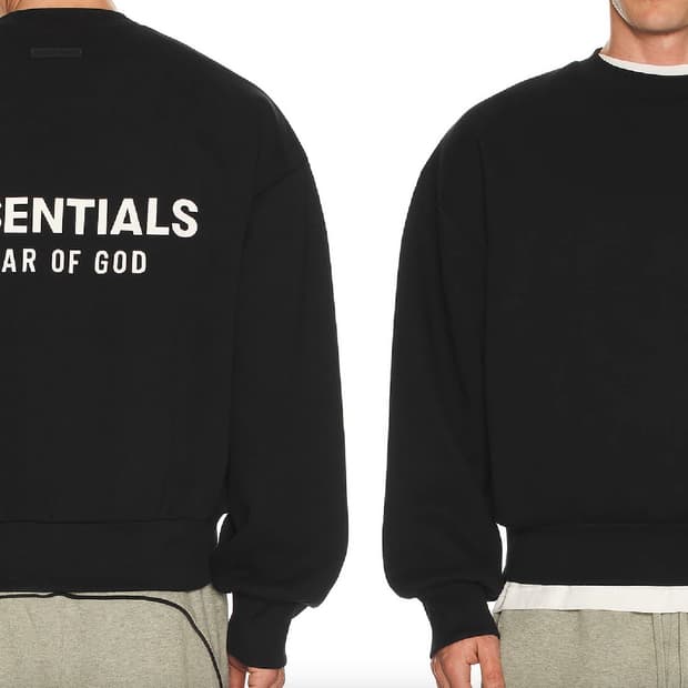 [L]피어오브갓 에센셜 백로고 jet black 크루넥