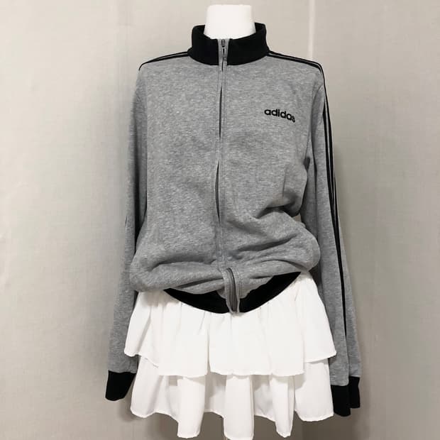 아디다스 그레이 면 집업 M