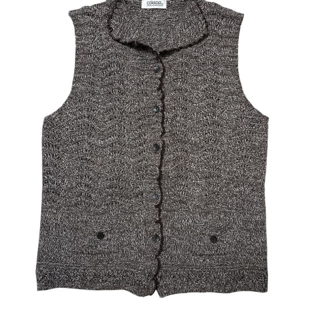 브라운 프릴포인트 니트 베스트