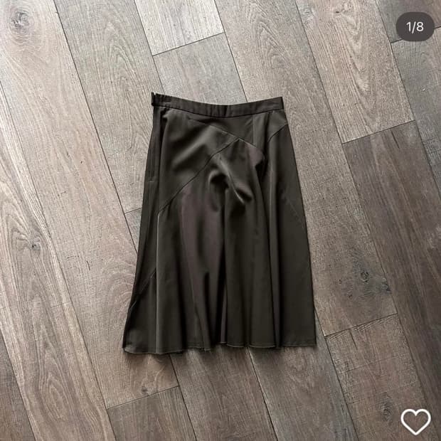 꼼데가르송트리콧 Khaki Cutting Line FlareSkirt