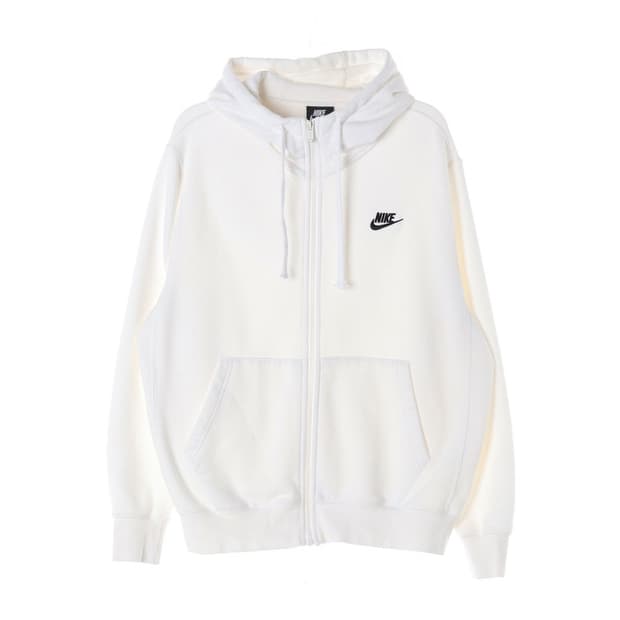 나이키 스우시 자수 화이트 후드집업 M