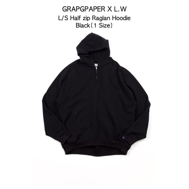 Graphpaper x Loopwheeler L/S 하프 집 래글런 후디