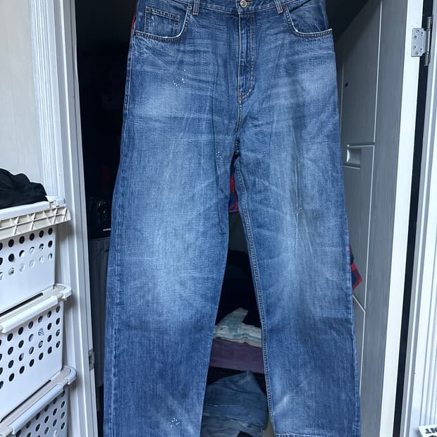 [M] 발렌시아가 셔츠 레이어드 데님 팬츠
