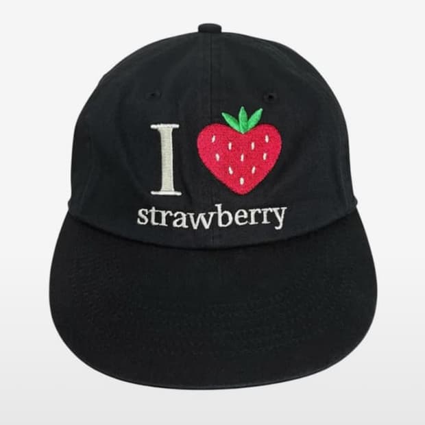 패슬 Strawberry Washed Cap Black