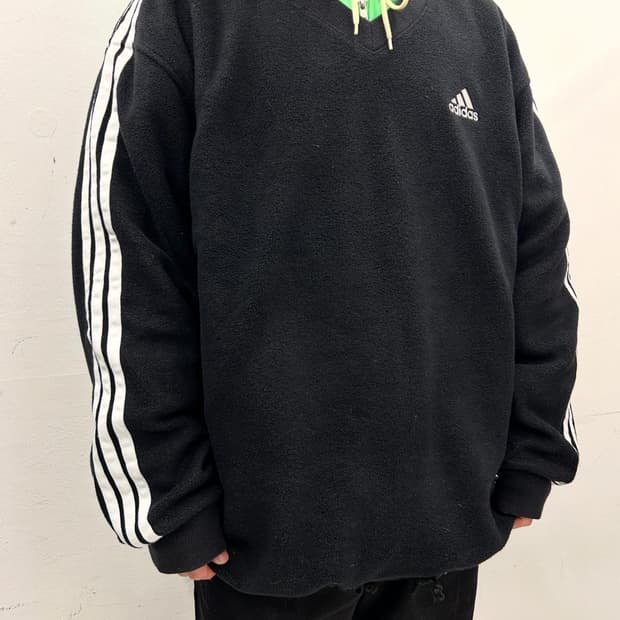 90s 아디다스 플리스 브이넥 풀오버