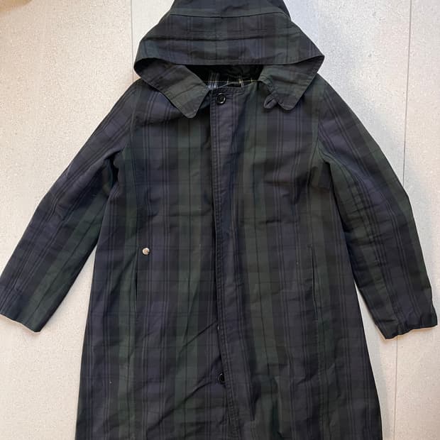 bless 체크 원 버튼 롱 코트