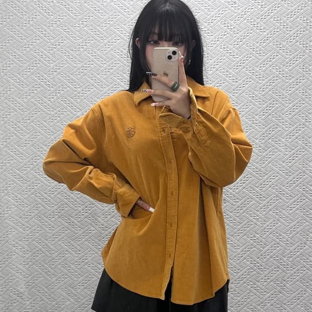 와릿이즌 와키윌리 레트로 머스타드 코듀로이 셔츠 XL C10214