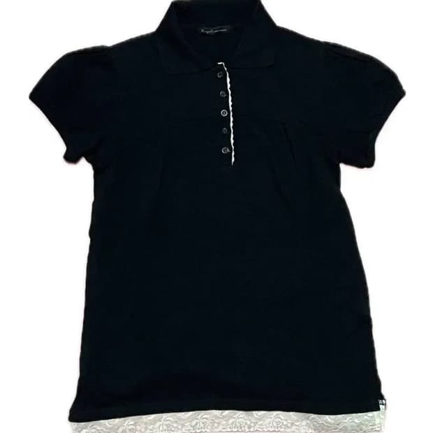 빈티지 퍼프 소매 레이스 카라티 모리걸