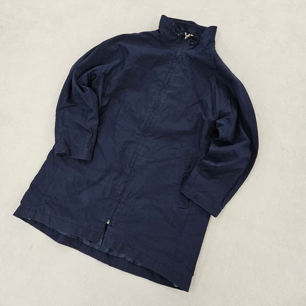 [88-96-160] BCBG 여성 네이비 집업 트렌치코트 0114YH1