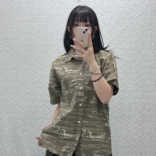 칼하트 러기드 아웃도어 밀리터리 패턴 반팔 셔츠 M C12342