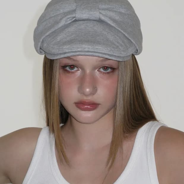 크랭크 리본 헌팅캡 그레이 구해요