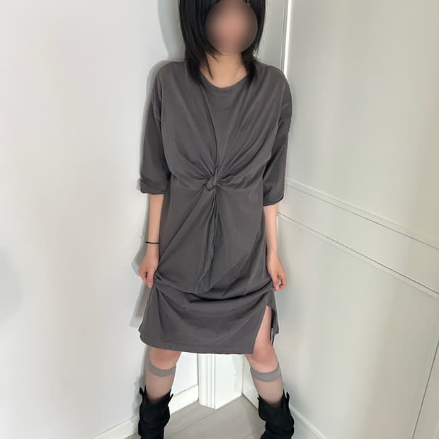Back Knotted Midi Dress / 빈티지 꼬임 원피스