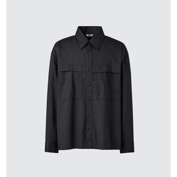 유니클로U 유틸리티 오버셔츠 블랙 M