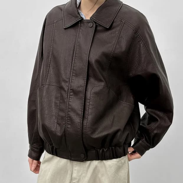 검정색 블랙업 레더 점퍼