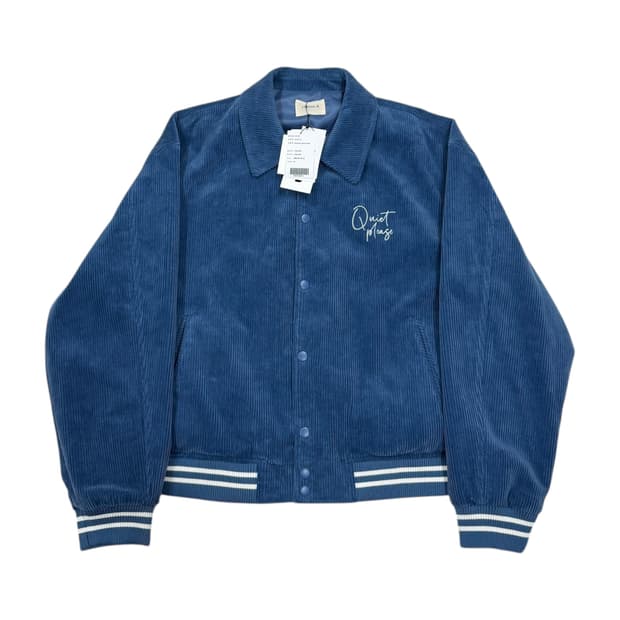 에디션비 김나영 코듀로이 바시티 자켓 그레이쉬 블루 M