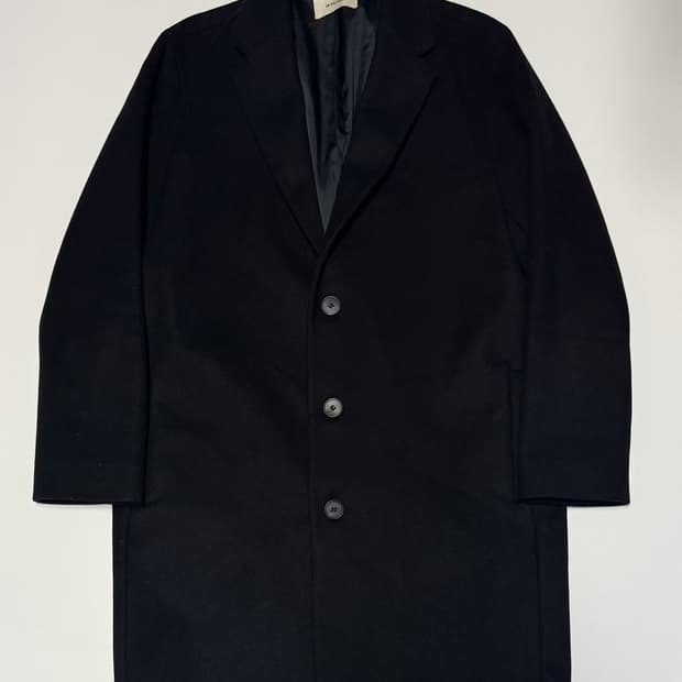 인사일런스 미니멀 캐시미어 혼용 울 코트 블랙 M~L