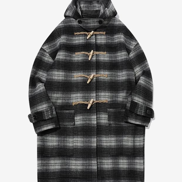 메인부스 체크 더플 코트