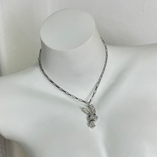 JPN 갸루 토끼 큐빅 목걸이