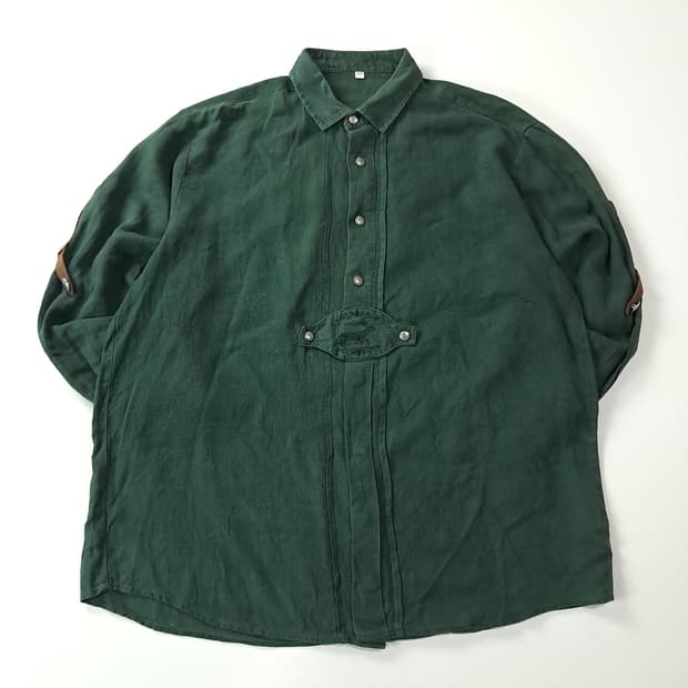 CA424 XL 트라흐텐 80s 독일판 바바리안 린넨 셔츠 남방