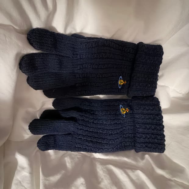 비비안 웨스트 우드 네이비 장갑