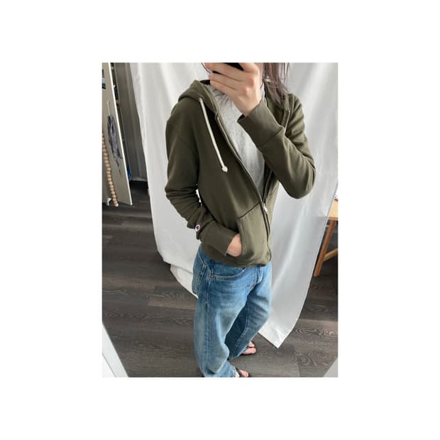 Champion Khaki hood zip up