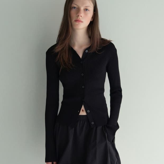 무신사 스탠다드 리브드 슬림핏 가디건