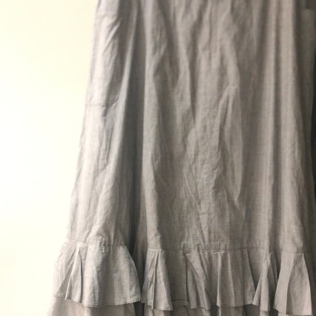 플리츠 그레이 롱스커트