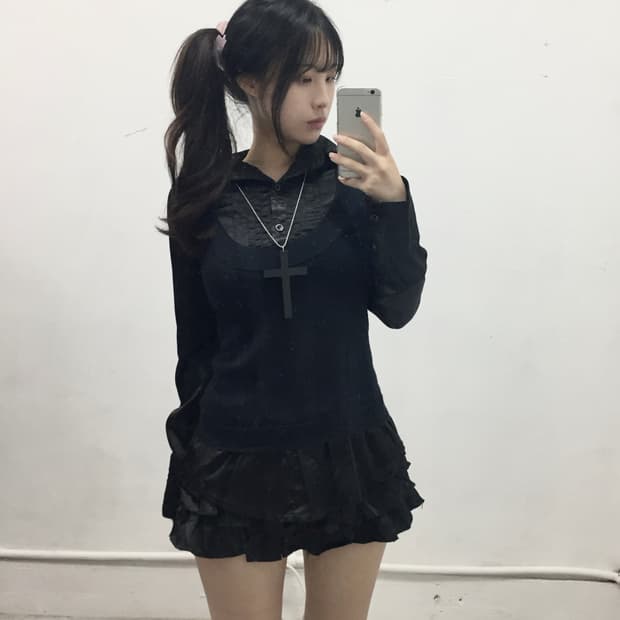 [X.A] 고딕 공겜여주 레이어드 셔츠 블라우스