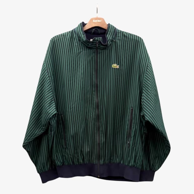 라코스테 스트라이프 블루종자켓 프렌치메이드 컬렉션 PK안감 디테일