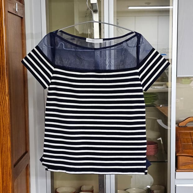 1)55/정품) 사카이 럭(sacai luck) 스트라이프 시스루 배색