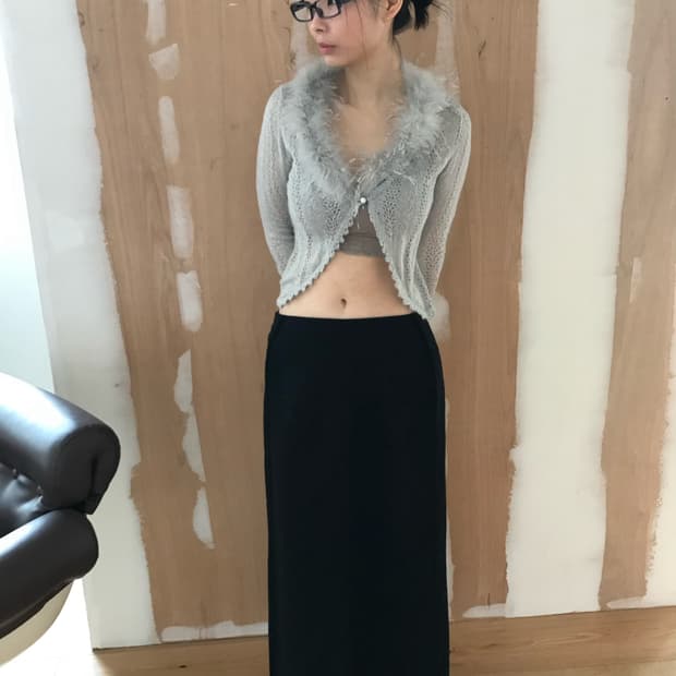 vintage grey mohair cardigan