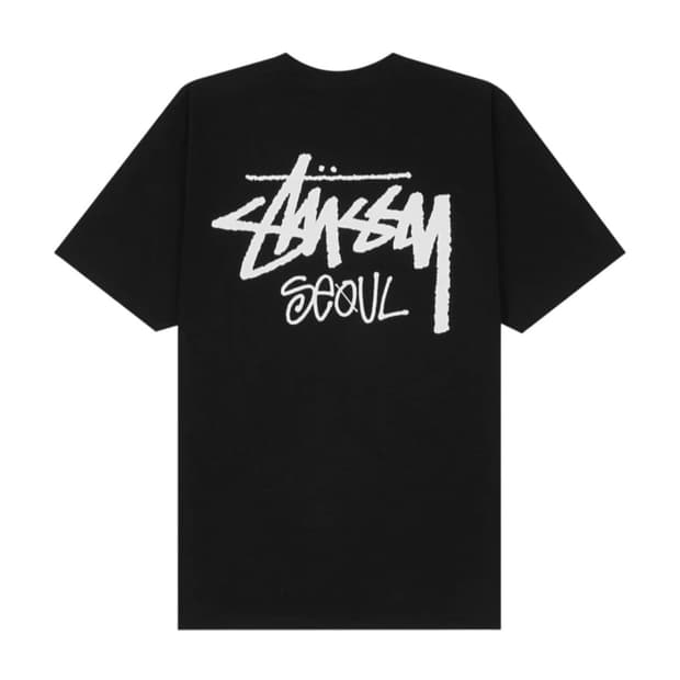 스투시 스탁 서울 티셔츠 블랙