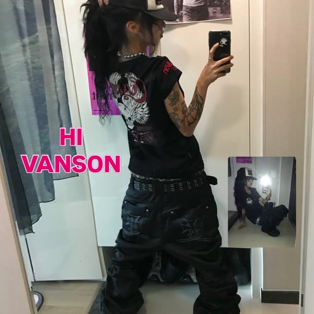 < Vanson Skull Printing T-shirt >