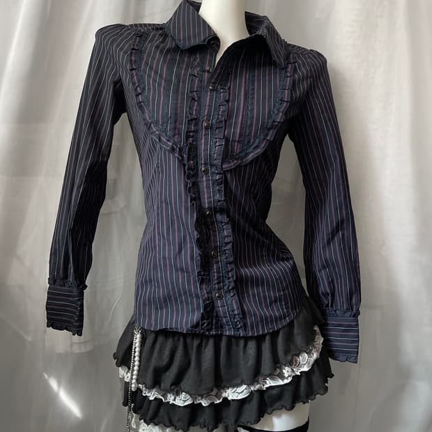 Axes femme blouse 엑시즈팜 스트라이프 블라우스