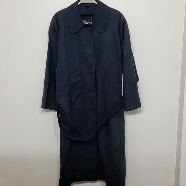 (XL) 버버리 트렌치코트 네이비 싱글 롱코트 벨트 
