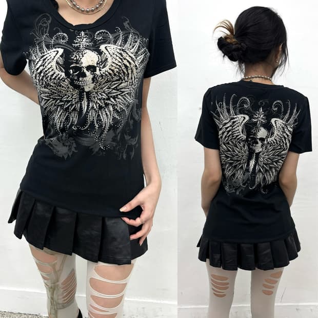 Los Angeles gothic print top