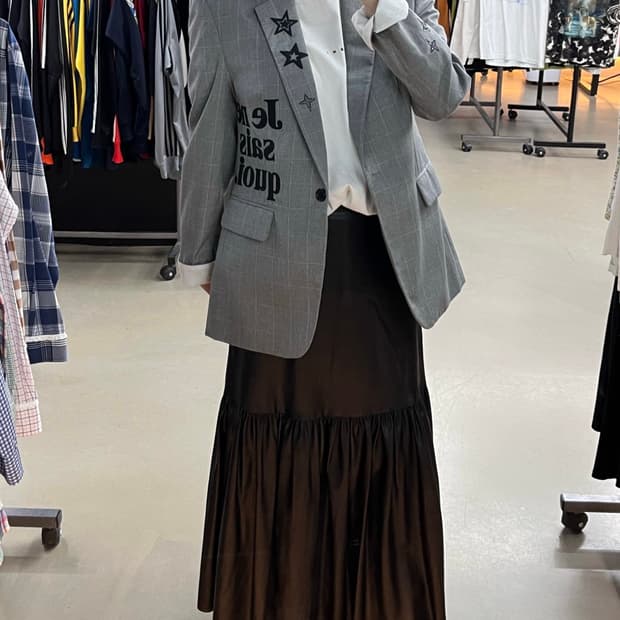 쟈딕앤볼테르 블레이저 마르니 반팔 마르니 레더 롱스커트 코디세트